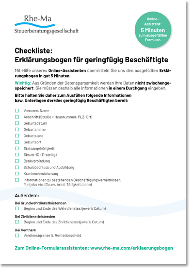 Erklärungsbogen - Checkliste als PDF herunterladen
